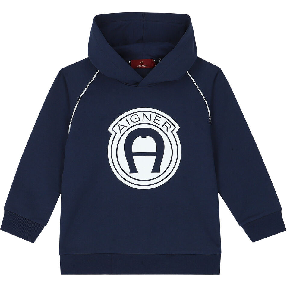 LOGO PRINT HOODED JUMPER