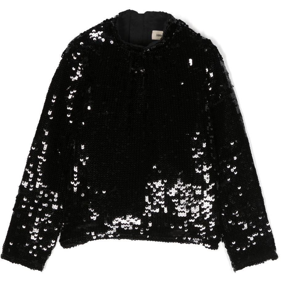 CEREMONY SEQUIN EMBELLISHED MOCK NECK TOP