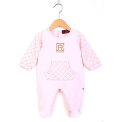 Cotton Overall Set With Logo Print