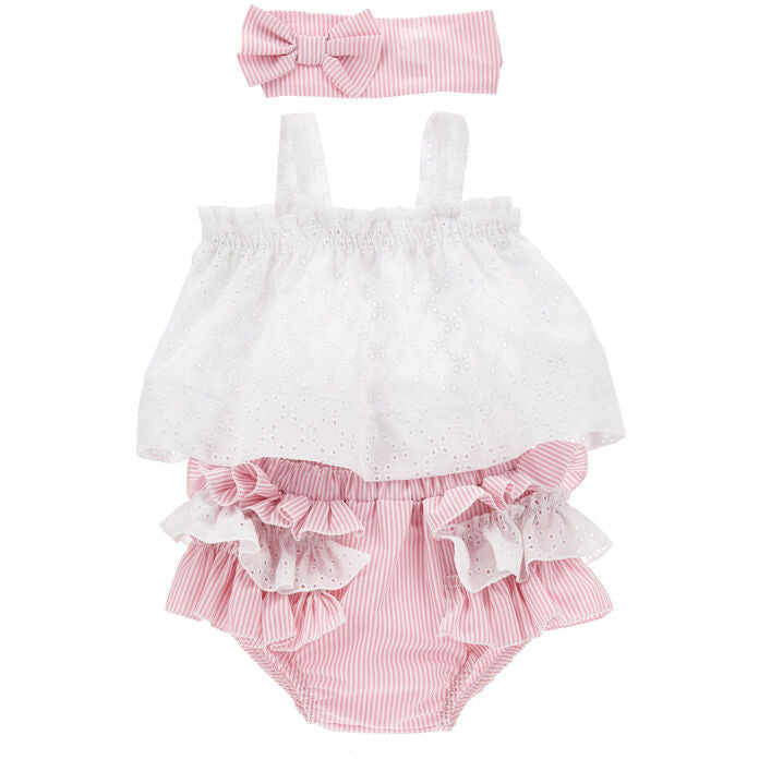 THREE PIECE BRODERIE ANGLAISE SUNDRESS SET