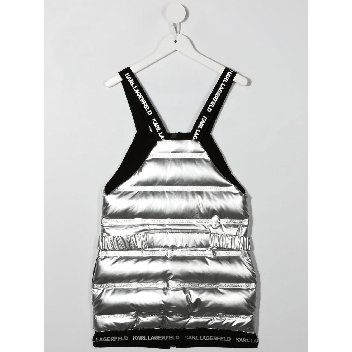 METALLIC QUILTED PADDED DRESS