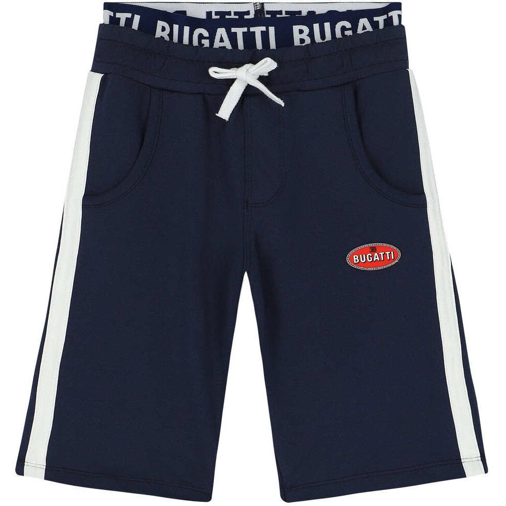 NAVY LOGO PRINT SHORTS