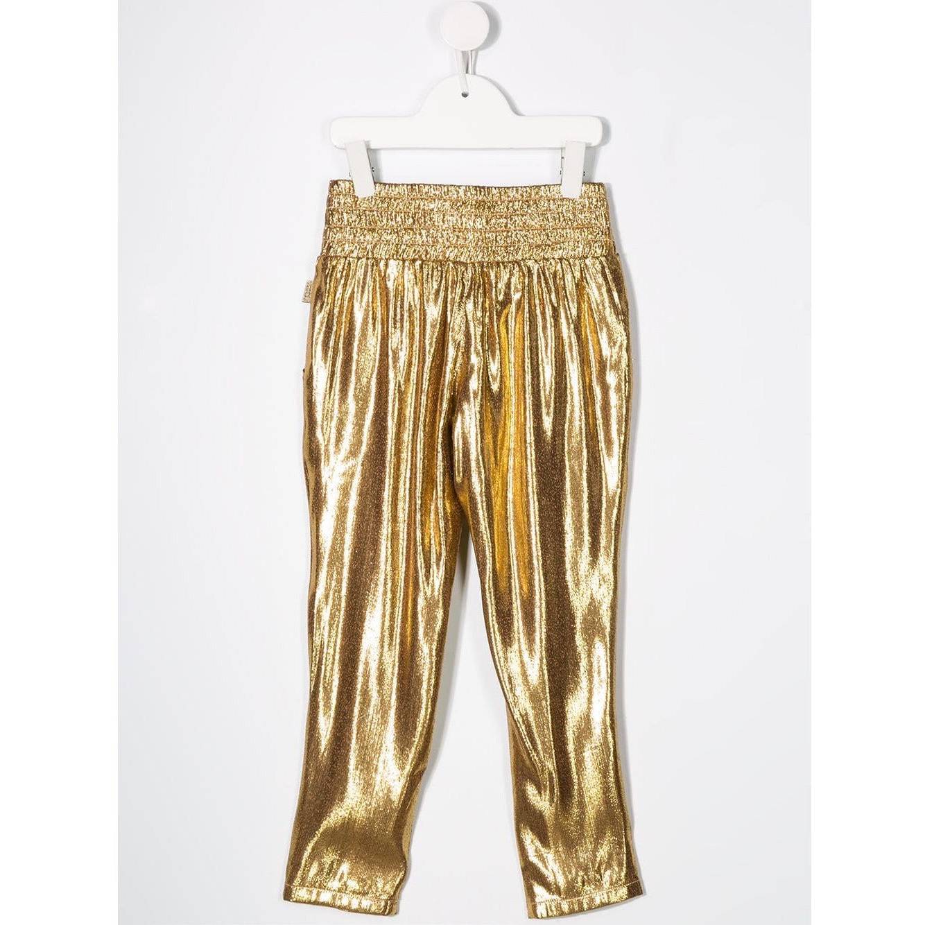 GIRL GOLD PLEATED PANTS