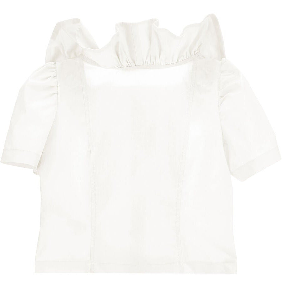 Poplin Shirt With Ruffles