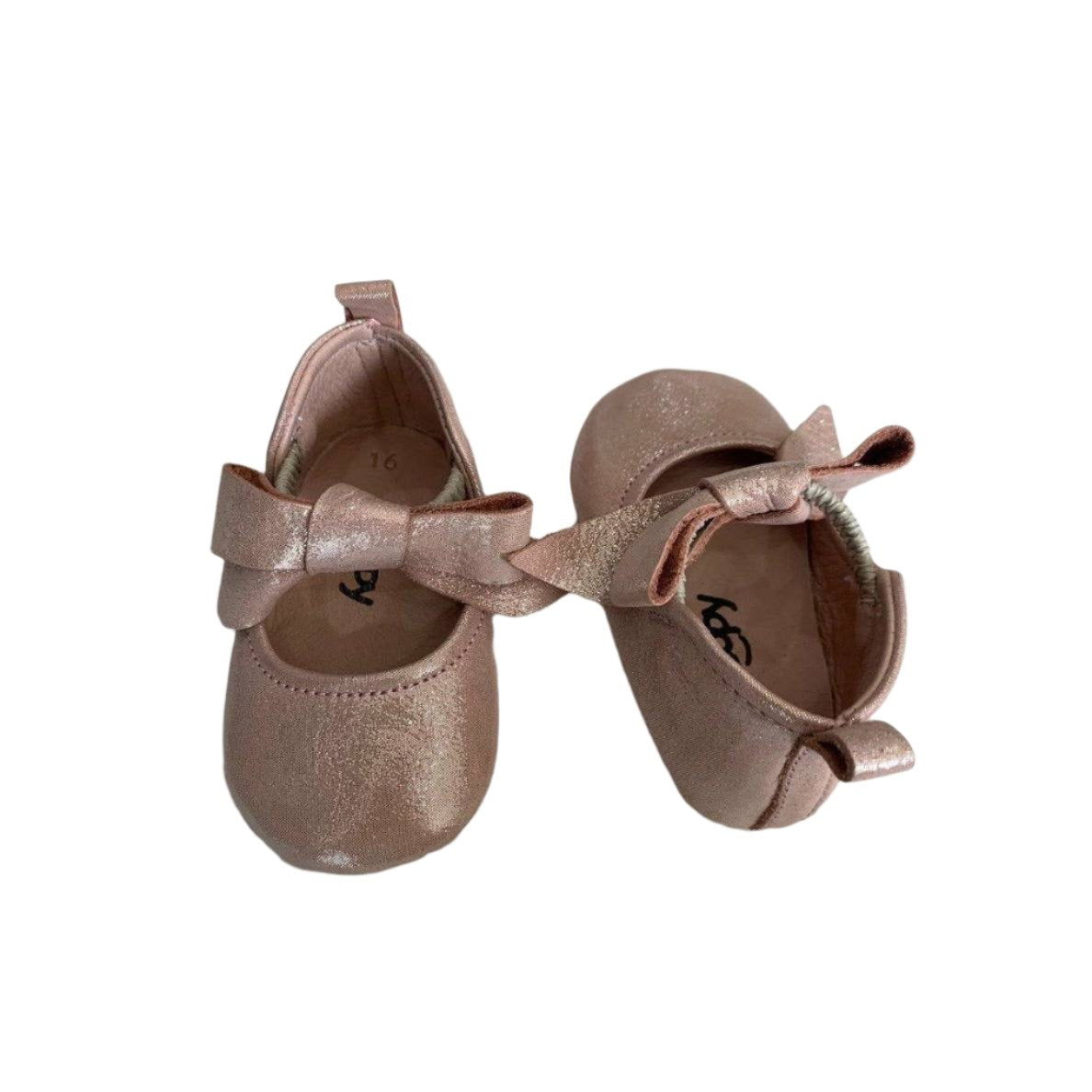 ROSEBUD LEATHER SHOES - POWDER