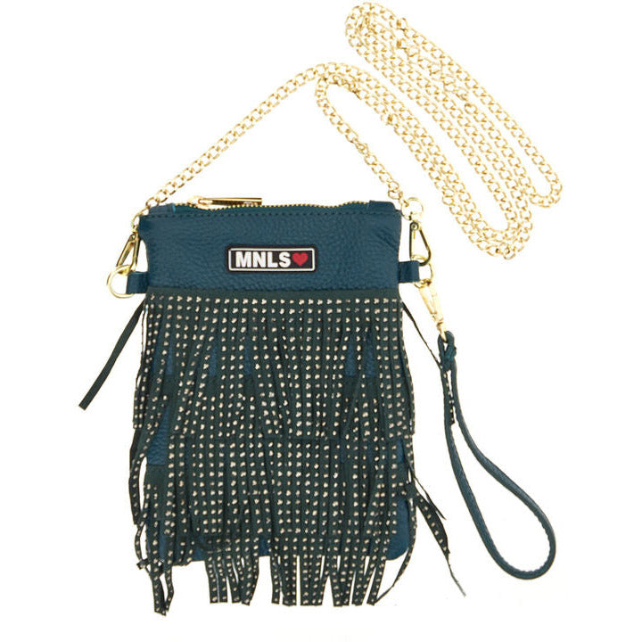 SHOULDER BAG WITH FRINGES AND STUDS