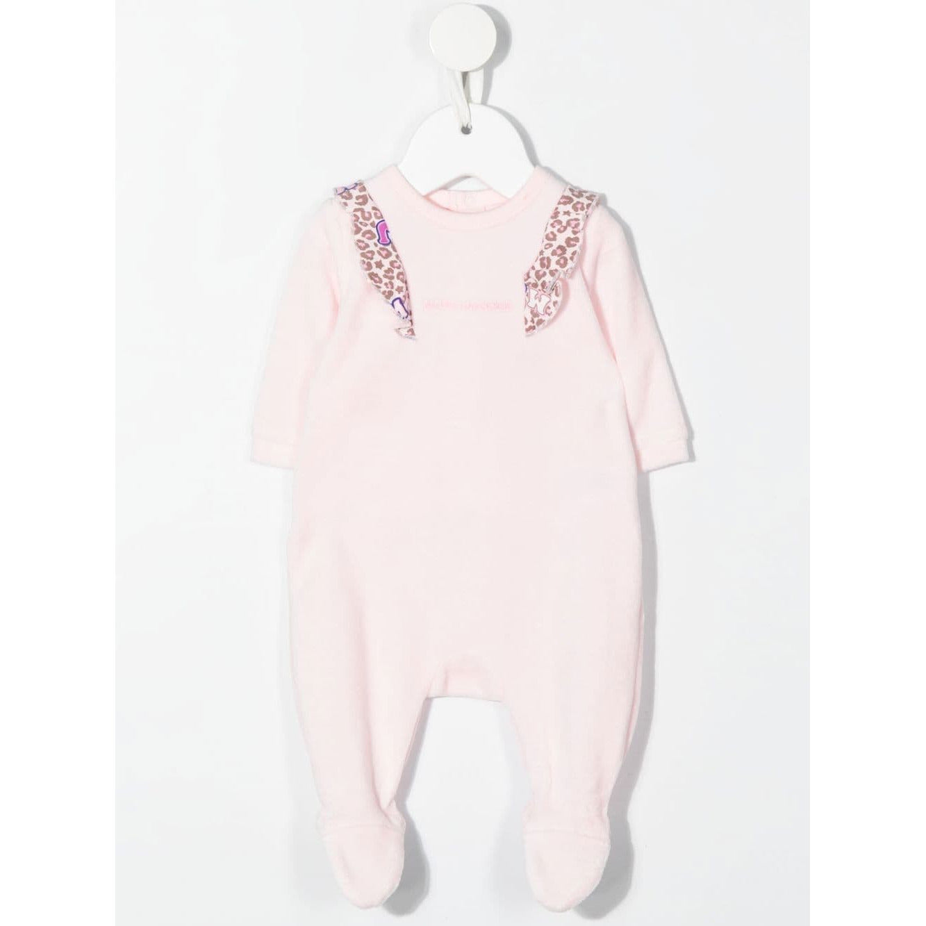 Animal Print Ruffle Trim Overall Set
