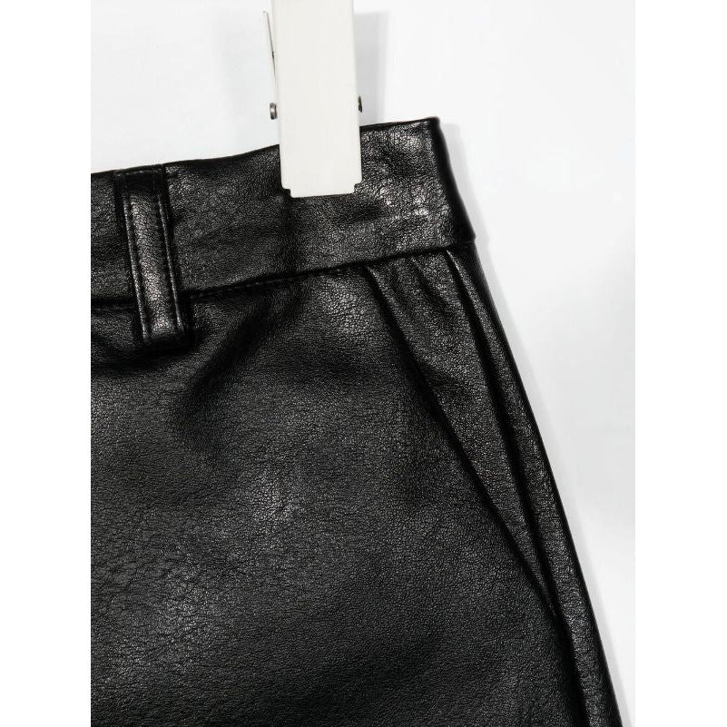 HIGH WAIST FAUX LEATHER SHORTS