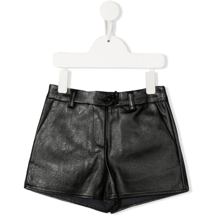 HIGH WAIST FAUX LEATHER SHORTS