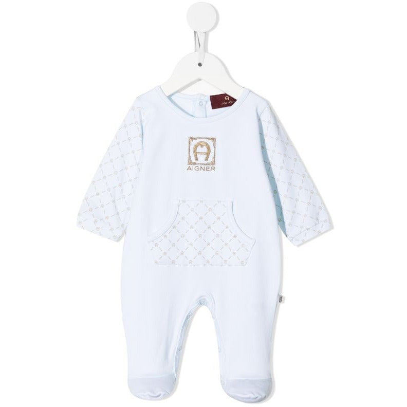 COTTON OVERALL  SET WITH EMBROIDERED LOGO