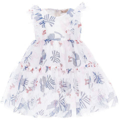 Tulle Dress With Bow Print