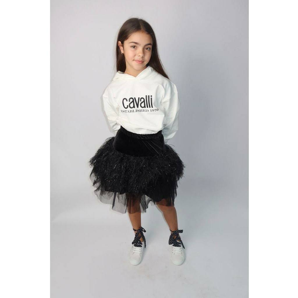 VELVET BLACK FEATHER SKIRT