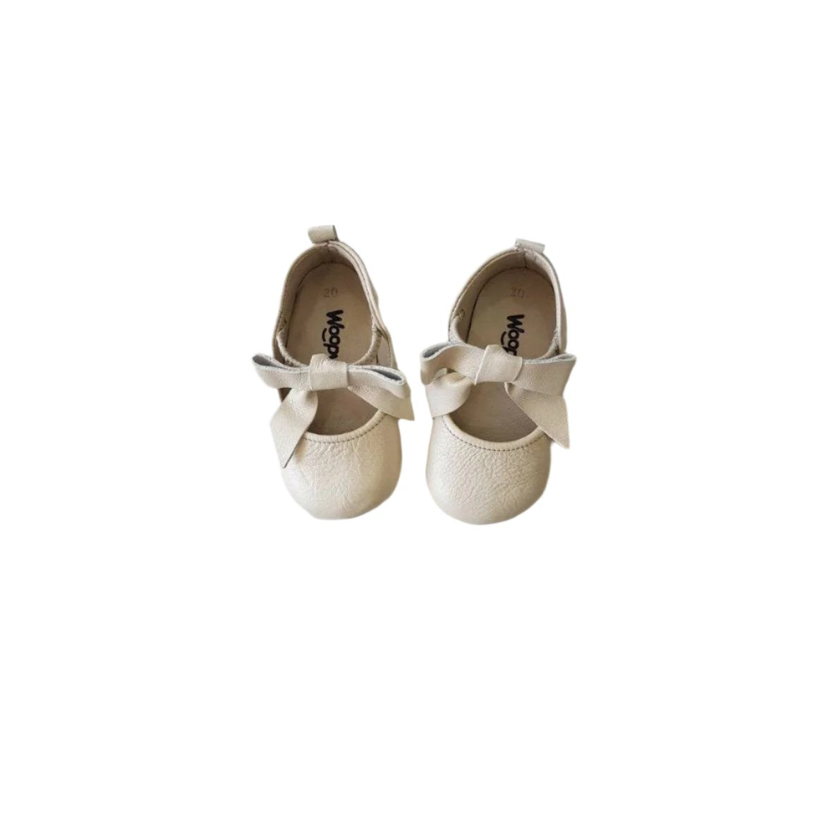 ROSEBUD LEATHER SHOES - PEARL BEIGE