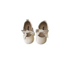 Rosebud Leather Shoes - Pearl Beige
