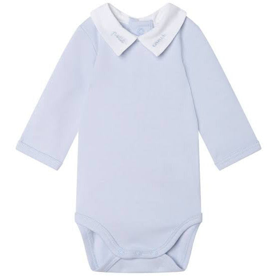 EMBROIDERED LOGO COLLAR ONESIE