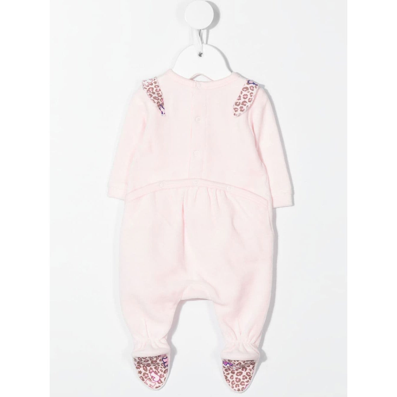 Animal Print Ruffle Trim Overall Set