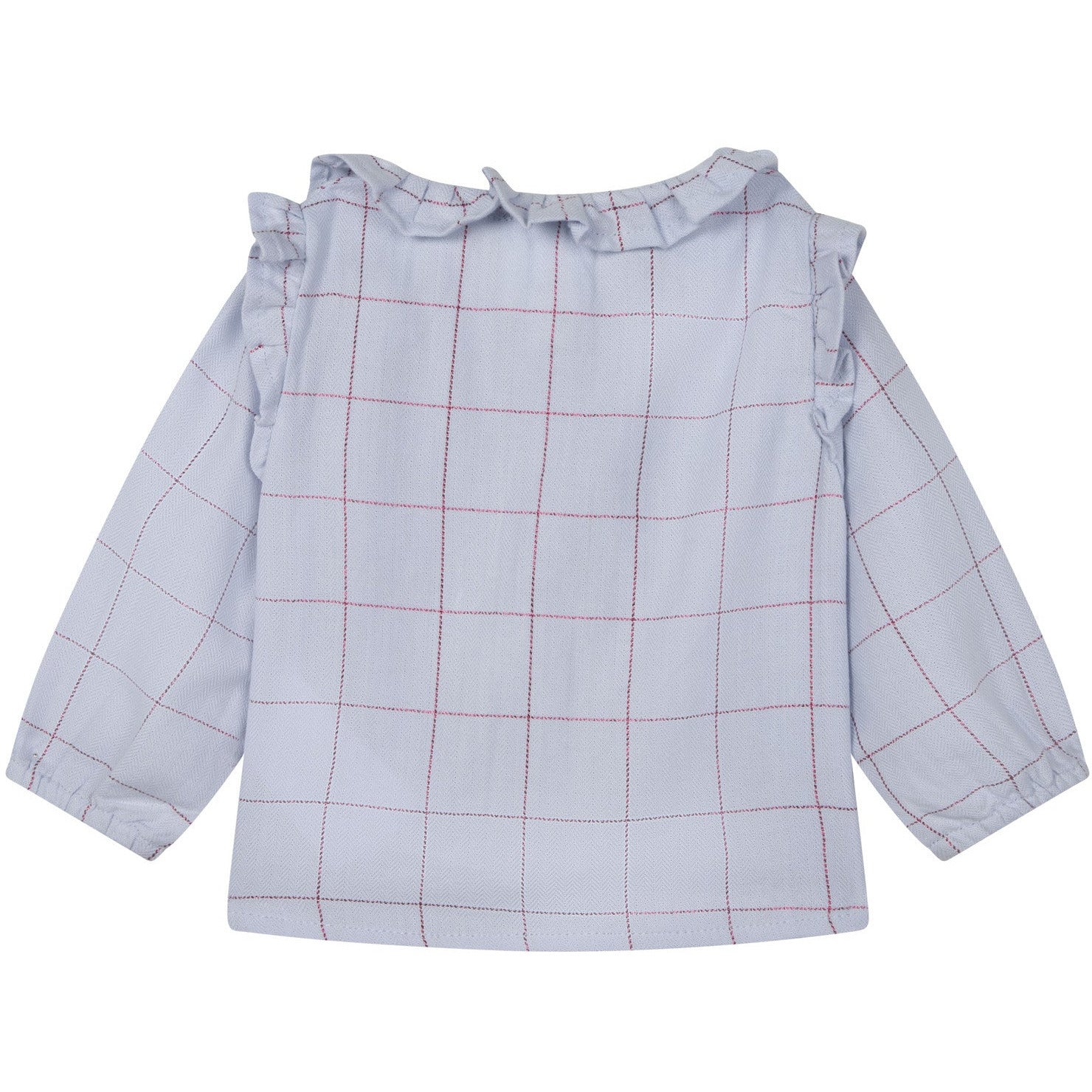 CHECKED BLOUSE WITH RUFFLE