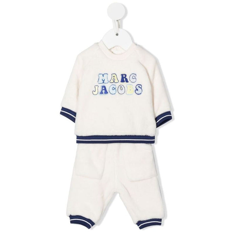 EMBROIDERED LOGO FAUX FUR TRACKSUIT SET