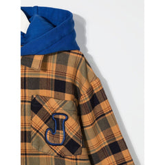 Logo Embroidered Checked Jacket