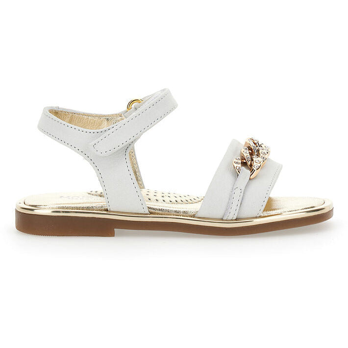 Nappa Sandals With Rhinestone Chain