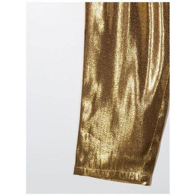 GIRL GOLD PLEATED PANTS