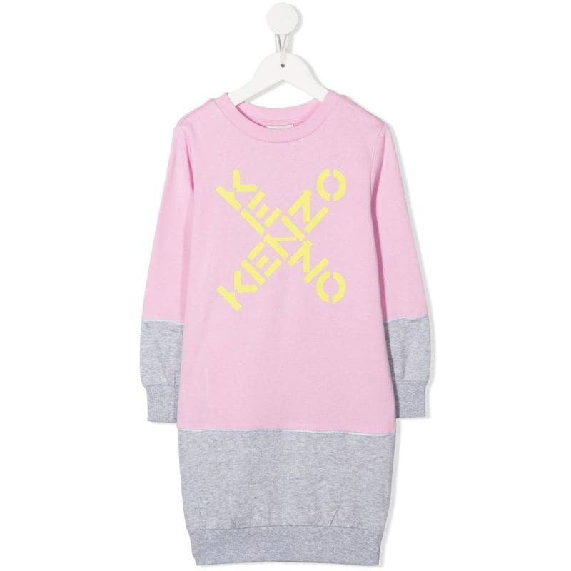 CROSS OVER LOGO PRINT SWEATSHIRT DRESS