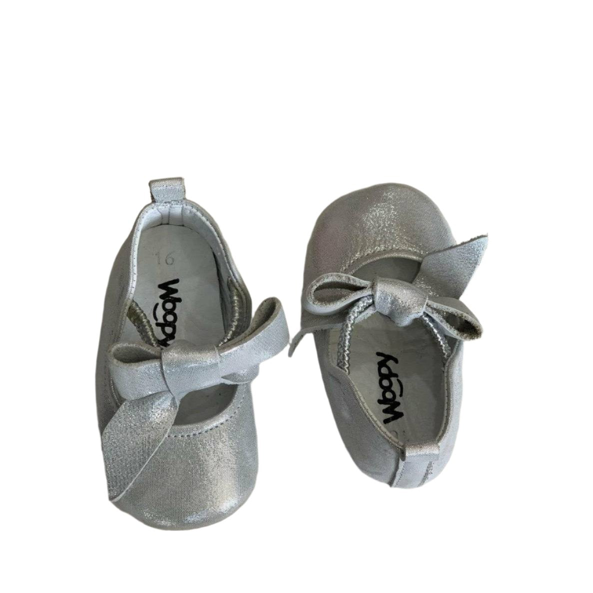 ROSEBUD LEATHER SHOES - SILVER