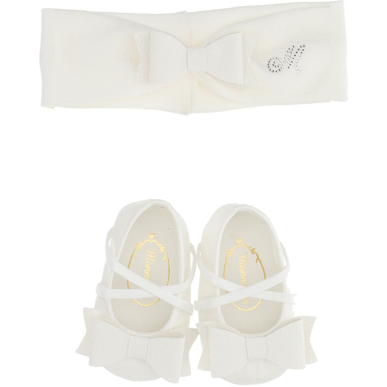 Ivory Ballet Flats And Headband Set