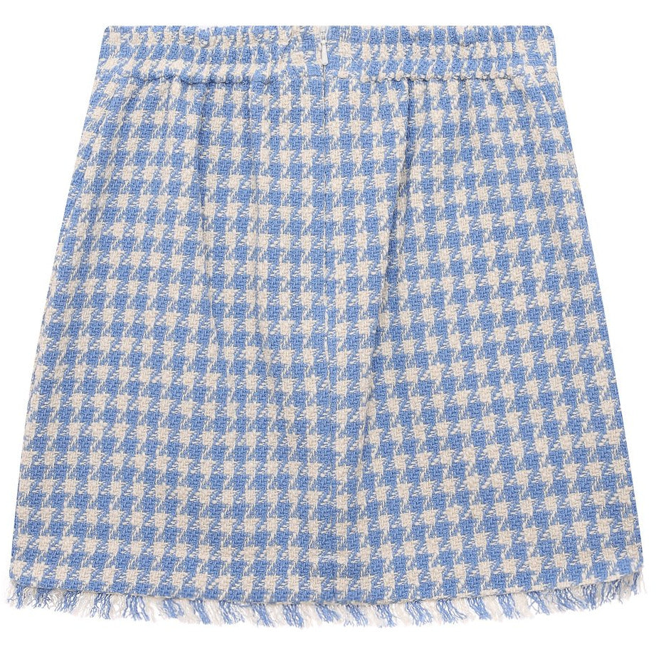 HOUNDSTOOTH PATTERNED BOUCLE SKIRT