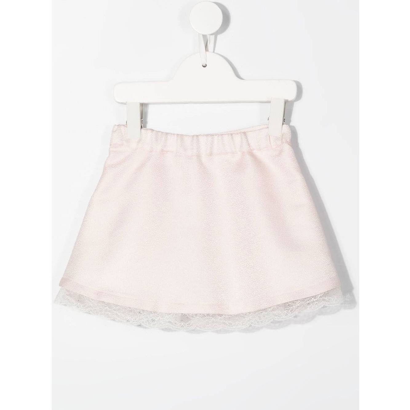 LACE TRIM SATIN FINISH SKIRT