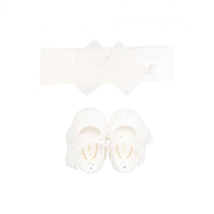 BALLET FLATS AND HEADBAND SET - IVORY