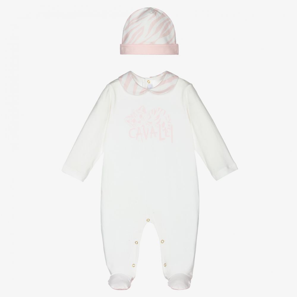 WHITE AND BABY PINK OVERALL SET